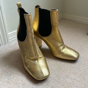 Top Shop gold bootie heels